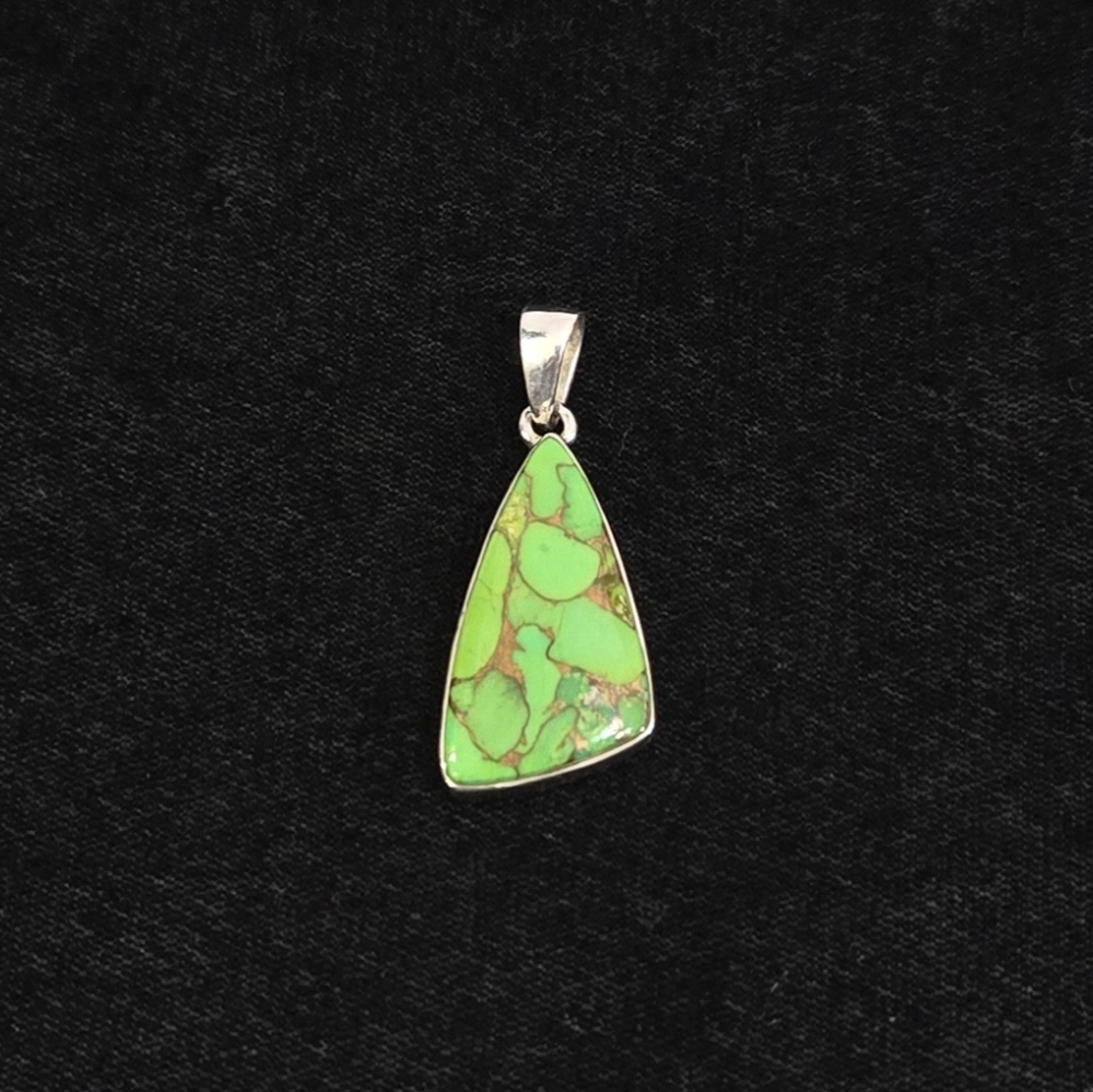 Green Copper Turquoise Pendant #1001